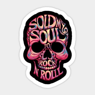 "Rock 'n' Roll Soul Skull" - Music Quotes Sticker